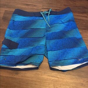 Nike Men's Striped Blue Board Shorts